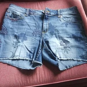 Jean shorts Floral print sz 12